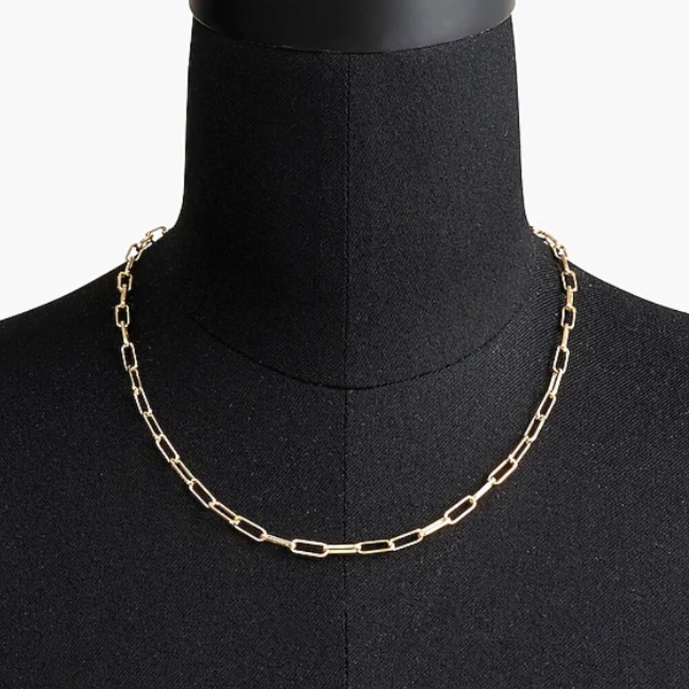 J. Crew T-bar paper-clip link chain necklace, NWT